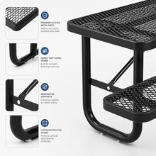 ENCASED Heavy-Duty Outdoor Picnic Table - 8ft (Black)