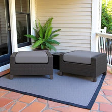 Outdoor Escape Set of 2 Outdoor Ottomans for Patio Use, Aluminum Wicker Outdoor Footstool for Patio or Garden Seating Comfort