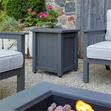 Afuera Living Modern Propane Tank Cover, 20.5" H x 17.5" W, Powder-Coated Metal/Plastic, Gray Finish, Rectangle Design, UV/Rust-Resistant Outdoor Accessory Doubles as Side Table