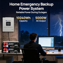 ECO-WORTHY 48V Home Backup Power, 10240Wh LiFePO4 Battery,AC 5000W Inverter