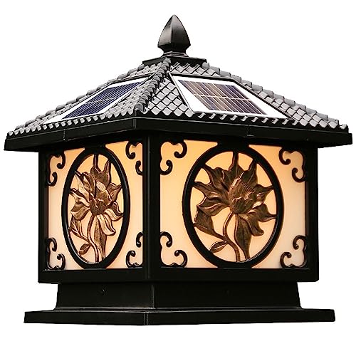 VELLOW Solar Post Lights,LED Fence IP55 Waterproof Column Lamp Lantern,Outdoor Home Super Bright Villa Stigma Lamps,Patio Wall Head Decorative Landscape Solar Post Cap Light,for Garden Deck Patio
