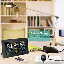 SHANBOYU Wireless Weather Station, Indoor Outdoor Thermometer Hygrometer with Sensor, Color LCD Touch Display, Forecast Station with Calendar and Adjustable Backlight(Black)