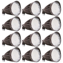 OSTEK 25W LED Bullet Spot Light Outdoor Landscape Lighting, 3CCT 3000K-4000K-5000K Selectable, 1/2" Knuckle Mount, 3500LM, 0-10V Dimmable Commercial Flag Pole Lights,120-277V (12 Pack)