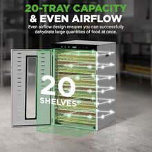 NutriChef 20 Layer Commercial Food Dehydrator Machine Silver