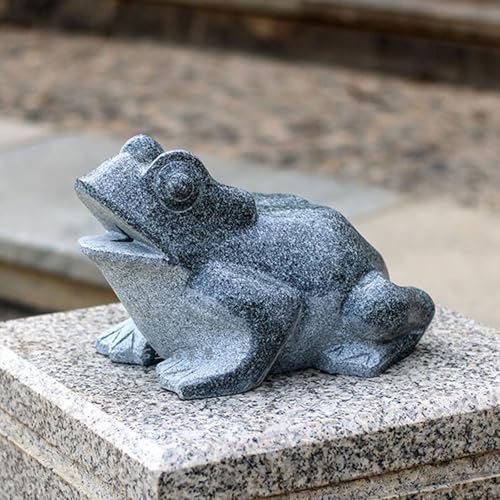 Frog Spitter Statue, Outdoor Garden Figurines, Granite Decorations for Desk Office Bedroom Outdoor Yard Lawn(18x30x20cm/7x11.8x8in)