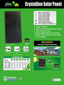 Nature Power 215 Watt 12 Volt Solar Panel with Charge Controller