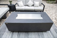 Elementi Andes Propane Gas Fire Pit Table Bundle - Cast Concrete with Concealed Pullout Tank Storage Drawer | Electronic Ignition | Canvas Cover, Lava Rock Included | Dark Gray