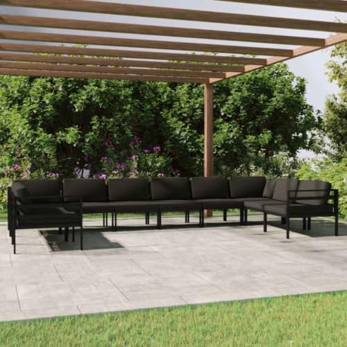 LPERTGFHU 10-Piece Patio Lounge Set, Modular Aluminum Outdoor Furniture