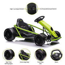 Nasitip 24V Kids Go Kart 300W Motors 9Ah Battery 8MPH Drifting Toy Green