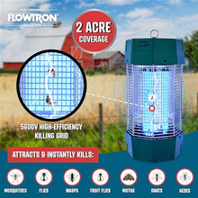 Flowtron Bug Zapper, 2 Acres Outdoor, 120W UV, 5600V, Octenol, Made in USA
