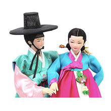Parkssisangbang Korean Traditional Handicraft Dolls Sarang-ga Collectible Hanbok Gift Set Green/Blue/Pink