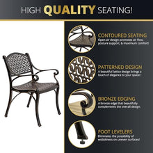 Kinger Home 5-Piece Cast Aluminum Outdoor Dining Set with Cushions, Oil-Rubbed Bronze