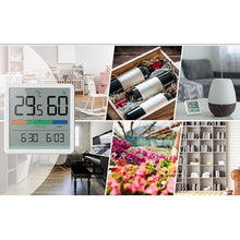 ASWRTYJO ABS Digital Thermometer Hygrometer Clock Household Indoor Electronic Measuring Instrument