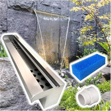 Elegant Stainless Steel Waterfall Spillway Kit – Stunning Outdoor Water Feature to Enhance Landscape Design, Wall-Mounted Fountain for Pools & Gardens