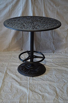theWorldofpatio Elizabeth 5pc Bar Set Cast Aluminum with Walnut Cushions Antique Bronze