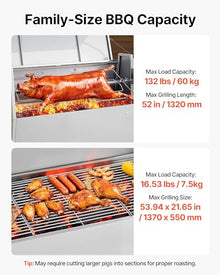 VEVOR Rotisserie Grill, Hood52" Electric Rotisserie Grill Kit
