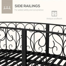 Hassyee Sturdy 7' Metal Arch Bridge with Ornate Scrollwork Rails & Steady Handrail Support for Creek Crossings, Decorative Footbridge with Weather-Shield Coating and Stable Tread for Garden Pathways