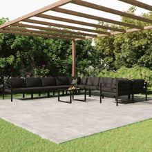 KTHLBRH 11 Piece Patio Lounge Set with Cushions Aluminum Anthracite