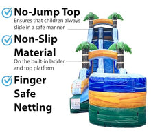 TentandTable 18FT Commercial Inflatable Water Slide & Blower Tropical Green