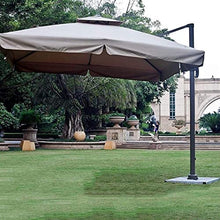 RWGOVLU Outdoor Patio Umbrellas Table Umbrella Sunshade Square Garden Parasol Sun Protection Tilt Mechanism Polyester Canopy for Garden Balcony Patio