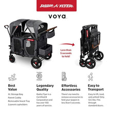 Radio Flyer Voya XT Quad Stroller Wagon 4-Seater Gray