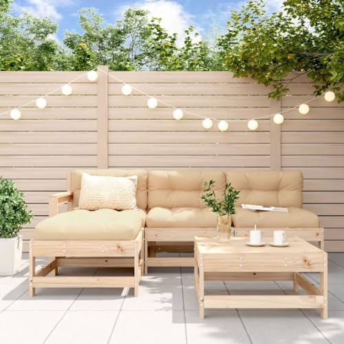 HEFZGDB 5 Piece Patio Lounge Set with Cushions Solid WoodOutdoor Furniture Set Patio Set Patio Furniture setsSuitable for Garden, Patio, Courtyard.