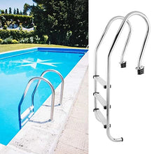 Swimming Pool Ladder for In Ground Pools 3-Step Stainless Steel Pool Step Ladder Swimming Pool Stairs w/Non-Slip Footstep for Indoor/Outdoor Pool
