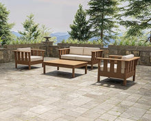 Martha Stewart by POLYWOOD® Acadia 4-Piece Deep Seating Set with Loveseat in Slate Grey/Natural Linen