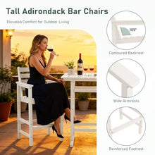 Furnimart 5-Piece Adirondack Bar Height Patio Set, Outdoor Bar Set with Tall Bar Chairs & Table, All-Weather HDPE Furniture with Umbrella Hole for Balcony, Poolside, Backyard, White