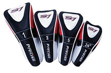 PRECISE Men's Golf Club Set Titanium Driver, Fairway Woods, Hybrid, Irons, Putter, Stand Bag, 4 H/C's Red