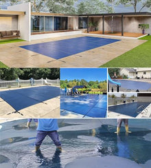 CMYUN Customizable Winter Pool Cover Deck Garden, Extra Large Inground Pool Covers with Anchors ＆ Springs, for 9/16/22/24/26/29/32 Ft Wide Pools(8mx8m(26.2ftx26.2ft))
