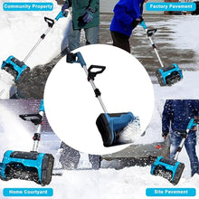 Rechargeable Snow Blower with Gloves, 1000W Electric Cordless Snow Shovel with Telescopic Pole/Adjustable Handle, 3000r/min Outdoor Snow Cleaner 8m Throwing Distance, for Patio, Playground, Farm