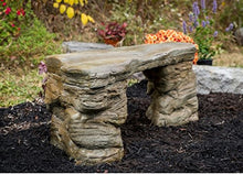 Athena Garden Inc. Cast Stone Petrified Rock Bench Outdoor Garden Decor Natural
