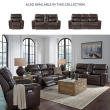 Signature Design by Ashley Leather Power Reclining Loveseat with Console