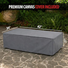 AMS 60" Rectangular Concrete Natural Gas Fire Pit Table Bundle (Light Gray)