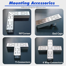 MLYAYE Outdoor Linear Concrete Channel Drain Kit, French Yard/Garden/Balconies Trench Drain System 2-inch, Drop-in Shower Non-Slip Gutter Cover(8 Pieces,15x8cm/5.9x3.1inch)