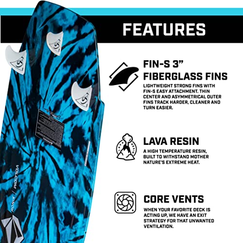 Ronix Volcom Sea Captain Wakesurf Board Tie Dye Azure Blue