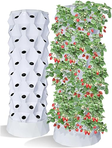FLTRGO 80 Pots Hydroponics Tower Set Hydroponic Growing System Hydroponic Growing Kit for Indoor Outdoor with Hydrating Pump Timer Adapter