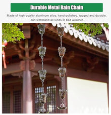 HCZKIUJ Decorative Rain Chains Waterfall, 10ft 12ft 15ft Rain Chains for Gutters for Heavy Rain, Outside Rain Catcher Chains for Porch Garden Decorative (Bronze 4.5m/14.7ft)