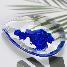 100 Pieces Crystal Carved Rose Prism Pendant 50mm Various Color Glass Parts Hanging On The Chandelier - (Color: Dark Blue)