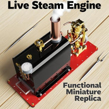 Karoyd RW-BL1K Mini Steam Engine, Reversible Reciprocating Single-Cylinder Live Engine and Boiler Model Kit for Steam Boat Collectors