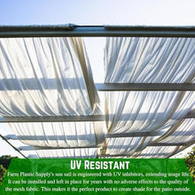 Farm Plastic Supply - White Shade Cloth - 50% - Mesh Fabric for Fence Privacy Screen, Garden Shade, Mesh Fence Screening, Shade Cloth Rolls, Wind Screen, White Shade Cloth (32' x 100')