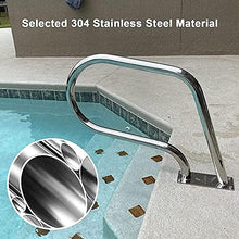 BSNANCA Pool Handrail Swimming Pool Safety Hand Rail Stainless Steel Swimming Pool Handrails, Pool Ramp Safety Railings with Flange Quick Installation Base, for Inground Pool Entrance