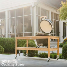 Ash & Ember 18" Kamado Grill with Table Nest Stand & Grade A Teak Table