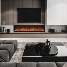 Atomized Fireplace Fireplaces Heater, Realistic Flame Recessed Fireplac for Home and Office Decor Black Household(Small)