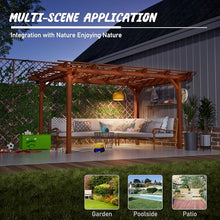 Wooden Grape Pergola for Climbing Plants - Outdoor Garden Trellis for Vineyard, Backyard, Deck, Patio - Sturdy Fir Wood Arbor with Weather-Resistant Finish (Brown) (12 x 10)