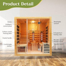 2 or 3 People Indoor Hybrid Hemlock Sauna with Recliner for Home , 220v/30A