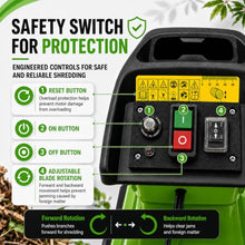 MIAOXIAOLONG 1.8" Electric Wood Chipper, 60L Collection Bin Electric Mulcher Chipper Shredder, Wood Chipper with Max 5000RPM Motor Speed, Easy-Cleanup, for Twigs and Branches