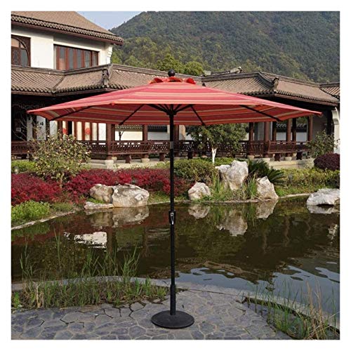 USZWBY Outdoor Garden Parasols 10ft/300cm Stripe Garden Parasol with Crank and Tilt,Sun Shade Umbrella for Garden and Patio,Round,Sunscreen UV50+