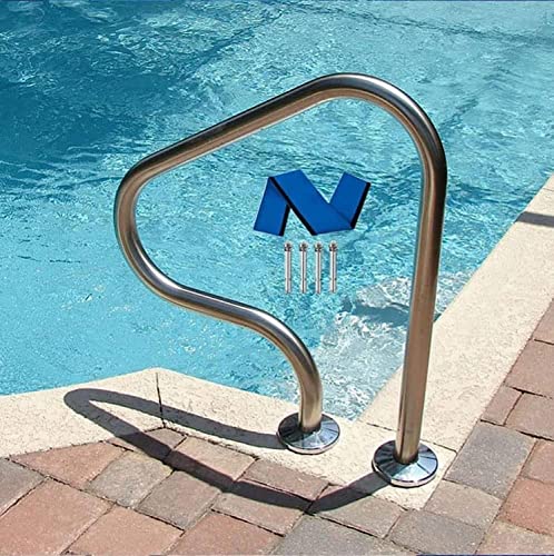 BSNANCA Pool Handrail Pool Handrails Pool Rail 304 Stainless Steel Pool Railing for Inground Pool Pool Handrail Pool Safety Handrails, Swimming Pool Stair Railp Cover 4Ft